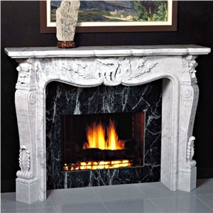 White Marble Fireplace