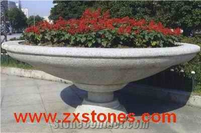 Grey Granite Flower Pot