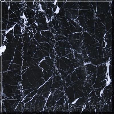 Nero Marquina Marble Slabs & Tiles, Spain Black Marble