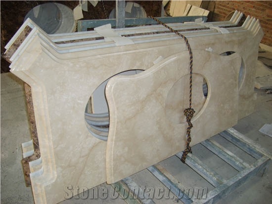 Botticino Classico Beige Marble Vanity Top