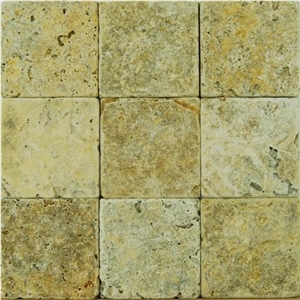 Rainbow Travertine Tumbled Mosaic