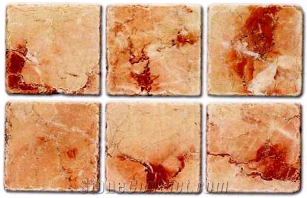 Fethiye Rose Marble Tumbled Tiles & Slabs, Red Polished Marble Floor Tiles, Wall Tiles