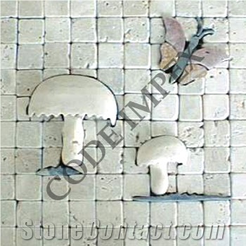 Ivory Travertine Tumbled Mosaic for Kitchen Wall