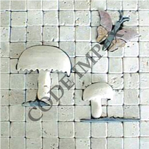 Ivory Travertine Tumbled Mosaic for Kitchen Wall