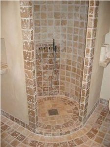 Antiquated Travertine Mosaic Shower Tray Antiquated Travertine Mosaic Shower Tray