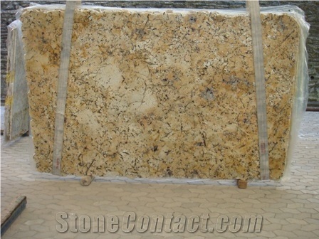 Golden Beach Granite Slab, Brazil Yellow Granite