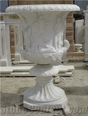White Marble Flowerpot