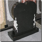 Black Granite Heart Tombstone