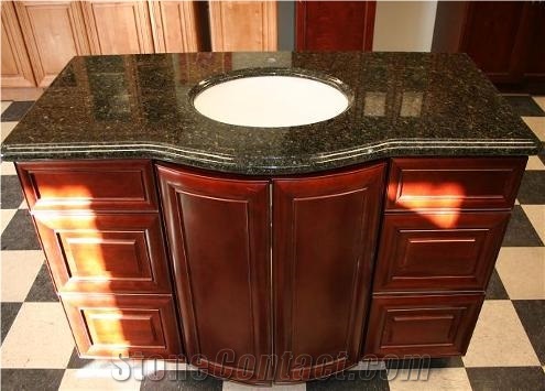 Bath Cabinet with Granite Top, Brown Granite Bath Tops