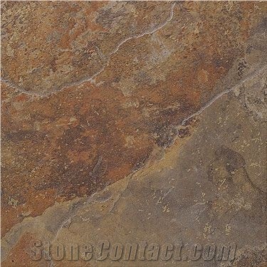 Copper Slate Slabs & Tiles, India Brown Slate