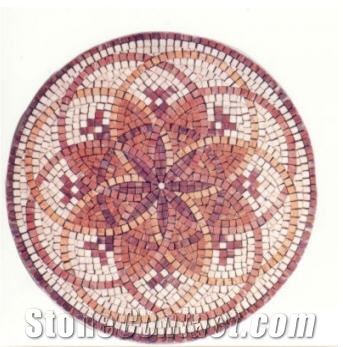 Marble Mosaic Floor Medallions, Royal Rojo Marble Floor Medallions