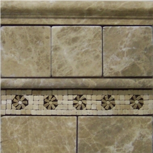 Cedar Limestone Tumbled Mosaic Border
