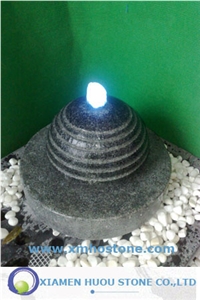 China Green Granite Cutted Ball Fountain