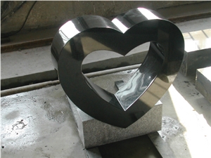 Chinese Black Granite Tombstone