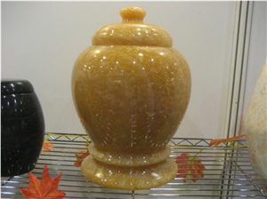 China Yellow Onyx Funeral Urns