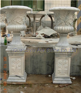Cream Marble Flowerpot