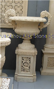 Supply Beige Marble Flowerpot
