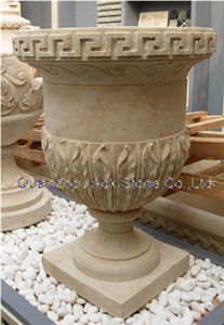 Supply Beige Marble Flowerpot
