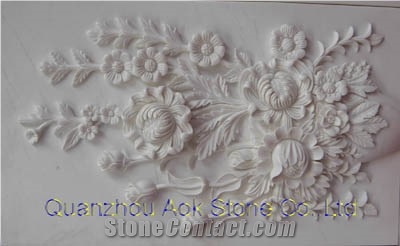 White Marble Embossment Sculpture