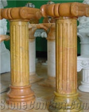 Yellow Marble Pillar Column