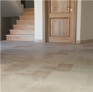 Bois Dore Rubane French Limestone in Opus Romano, Slabs