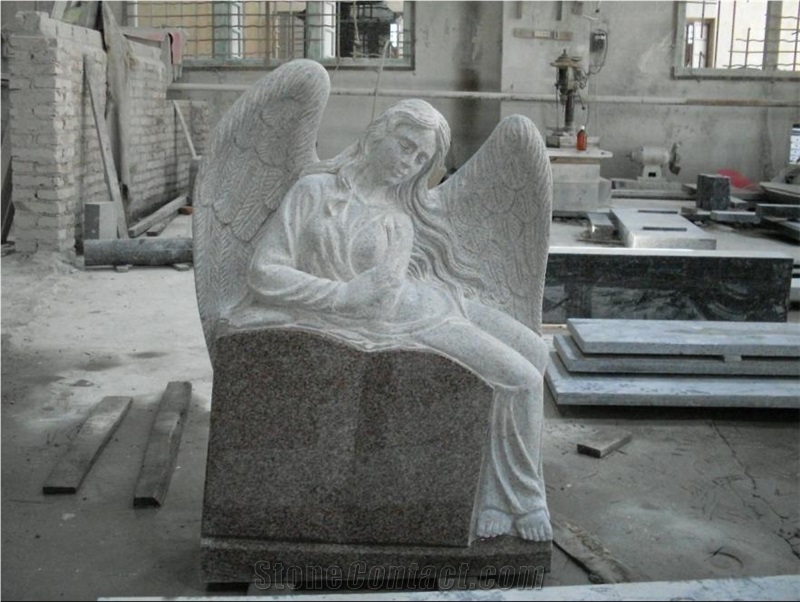 Pink Granite Angel Tombstones Dp-5950