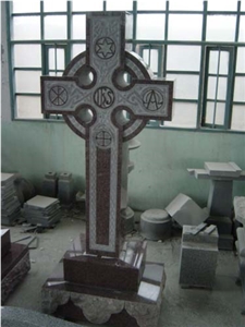 Red Granite Monuments, Cross Tombstones Dp-35