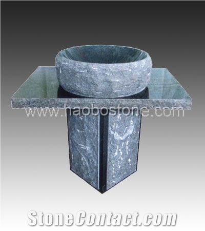 Round Granite Sink with Support Hbs-18