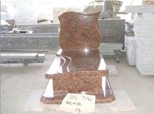 Tombstone with Red Granite