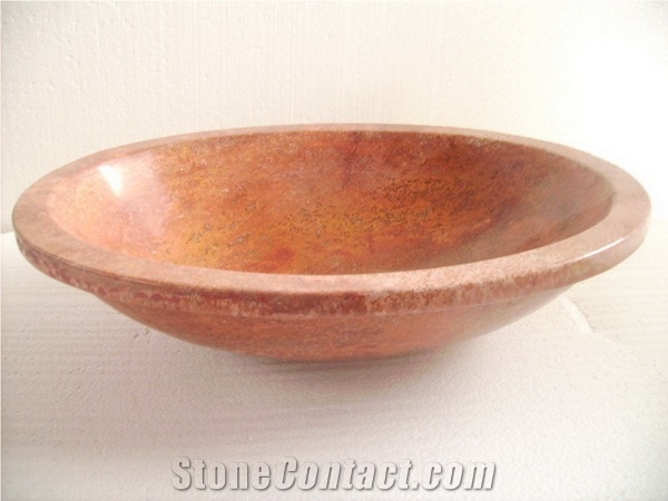Iran Red Travertine Sink