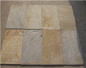 Golden Sand Slate Slabs & Tiles, China Yellow Slate