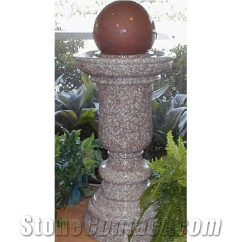 Red Granite Fountain Ball