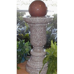 Red Granite Fountain Ball
