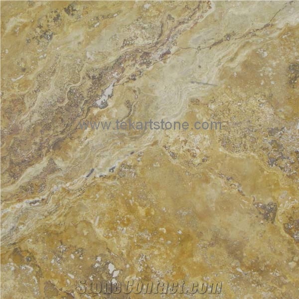 Travertine Golden Sienna Slabs & Tiles, Turkey Yellow Travertine