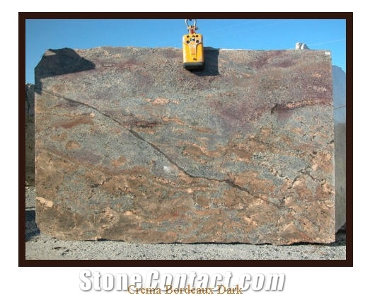Crema Bordeaux Dark Granite Slabs