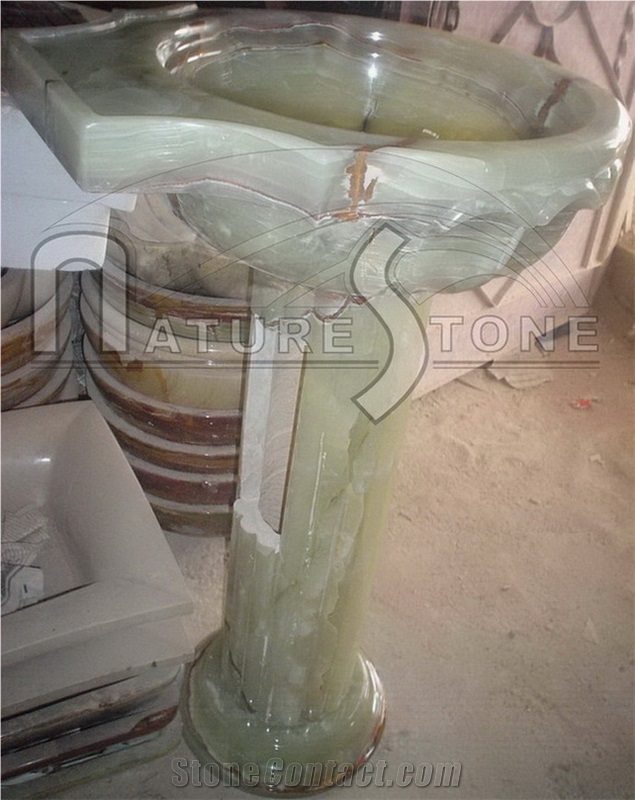 Green Onyx Sinks, Green Onyx Pedestal Sinks