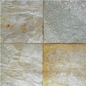 Golden Sand Slate Slabs & Tiles, China Yellow Slate