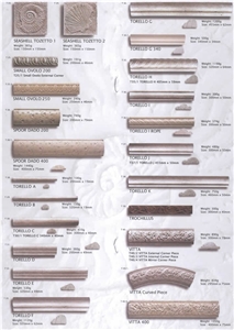 Travertine Hand-Carved Listellos Molding