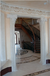 Roman Corinthian Marble Columns, Calacatta White Marble
