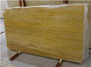 Azarshar Yellow Travertine Slabs, Iran Yellow Travertine