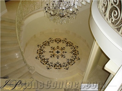 Beige Marble Custom Waterjet Medallions