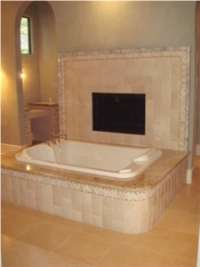 Jerusalem Gold Limestone Fireplace