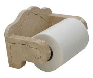 Paper Holder with Travertine Paper Holder with Travertine