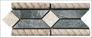 Travertine Listellos Mosaic Border