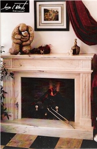 Beige Marble Fireplace