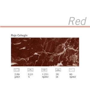 Rojo Cehegin Marble Slabs & Tiles, Spain Red Marble