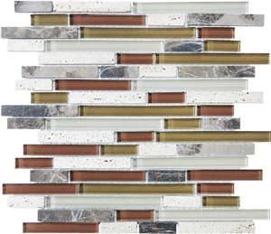 Cabernet Stone and Glass Mixed Mosaic