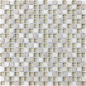 Glass Travertine Mix Mosaic