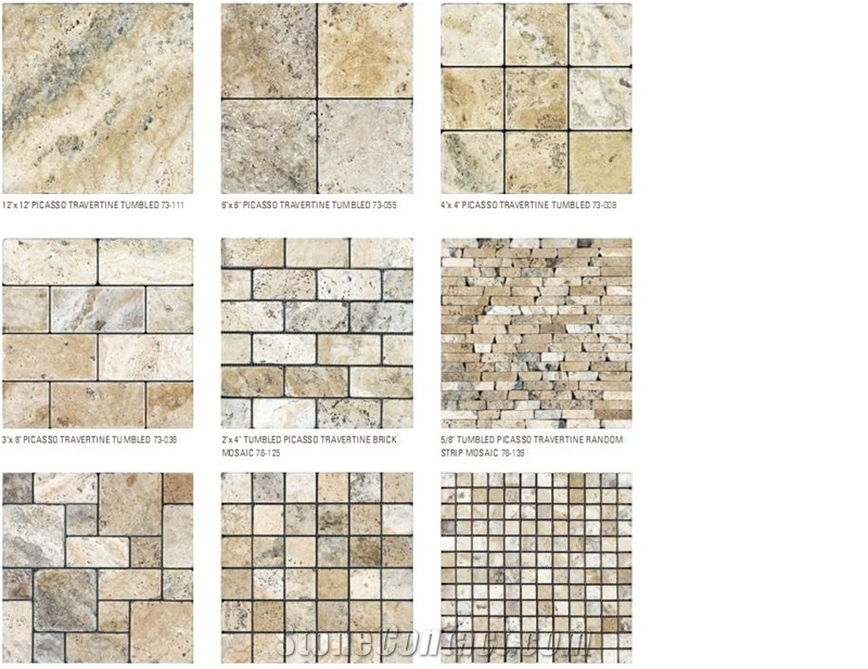 Picasso Tumbled Travertine Mosaic