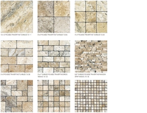 Picasso Tumbled Travertine Mosaic